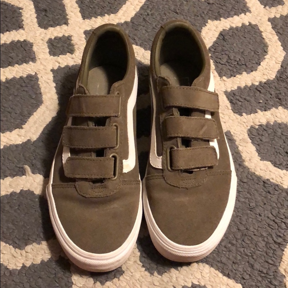 Velcro Olive Green Vans